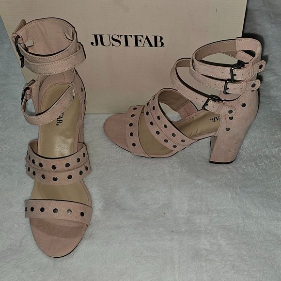 JustFab Blush Pink 3-Strap Heels (New in Box) - Picture 1 of 5